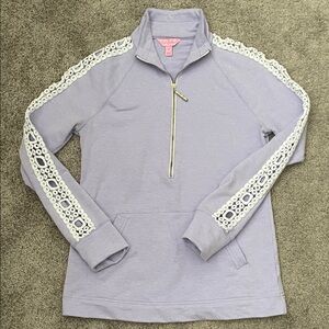 Lilly Pulitzer Lavender Lace-Trim Sweatshirt